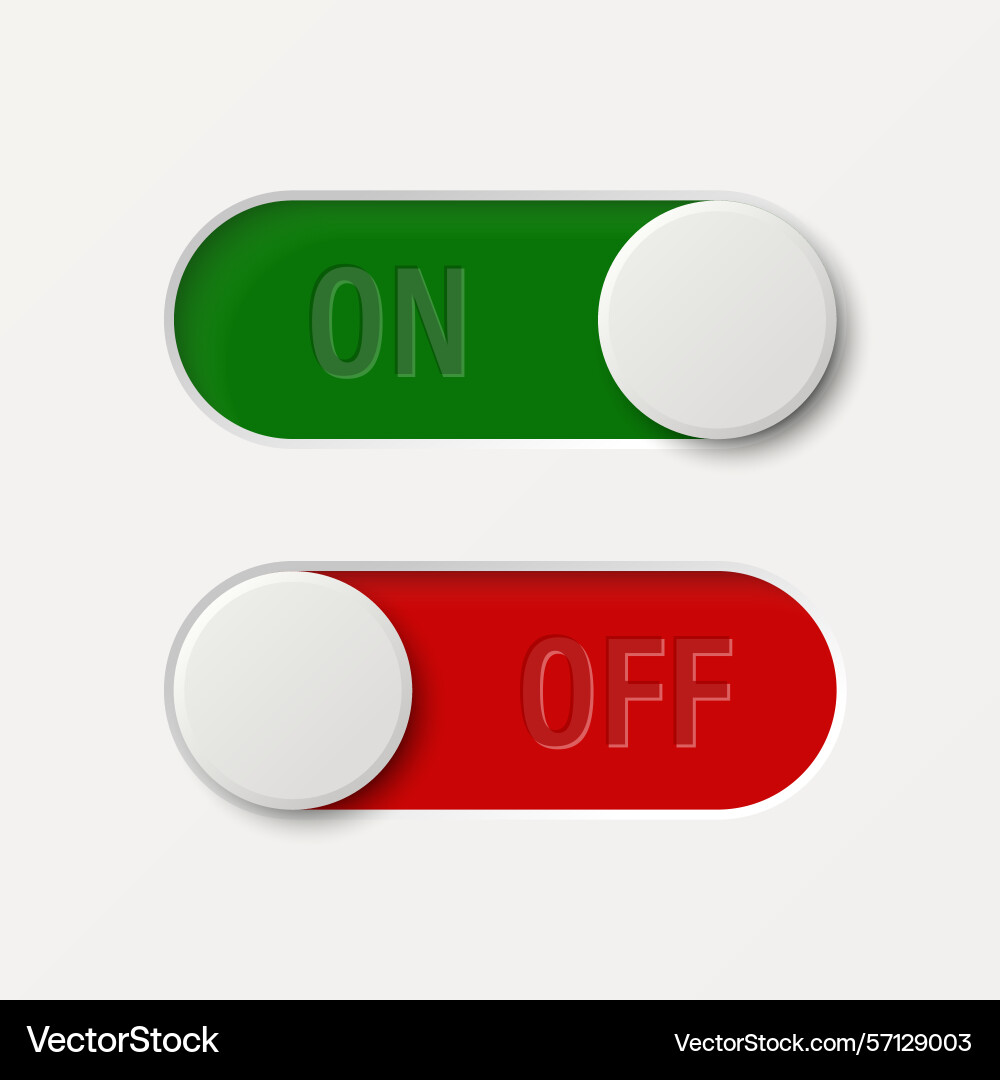 White toggle switch set realistic White toggle switch set realistic vector image