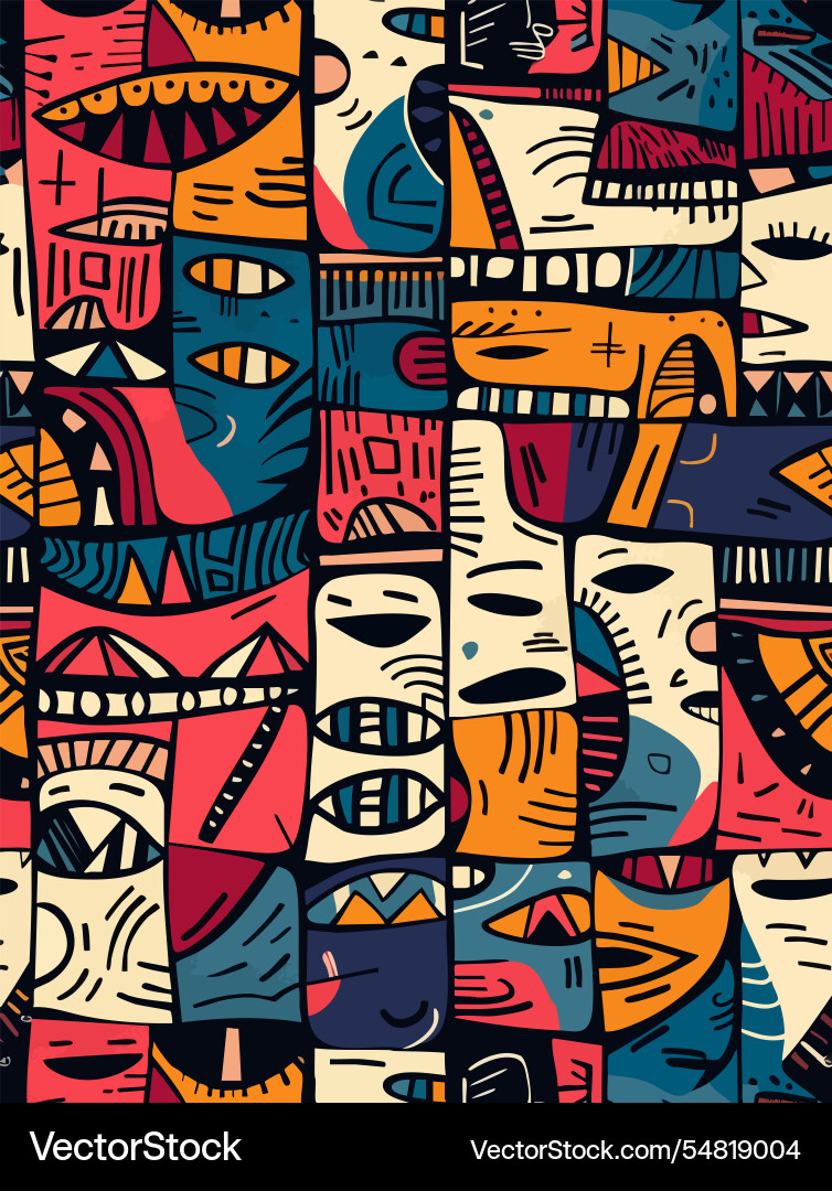 Abstract pattern with elements of african style vector image