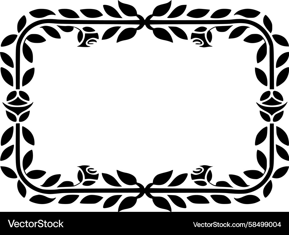 Botanical Frame with Leaf Pattern Vector Image