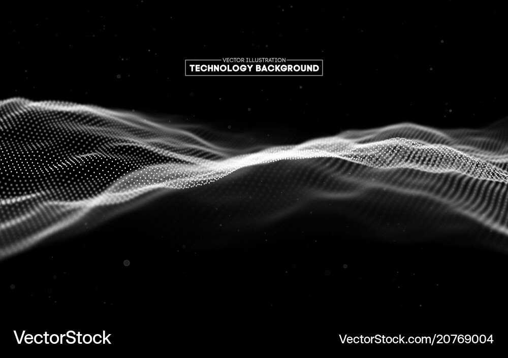 Dynamic 3D Technology Grid vector image