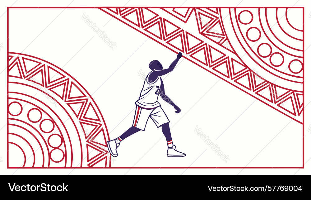 Dynamic basketball player with abstract geometric Vector Image
