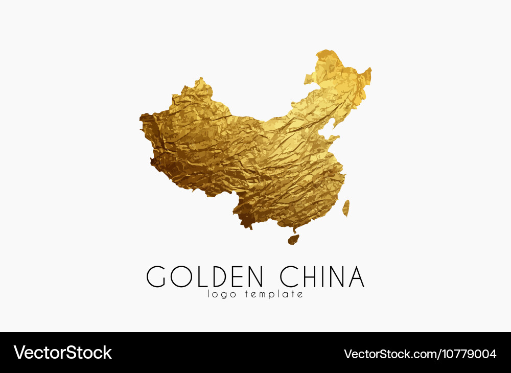 Golden China Karte Logo Vektorbild