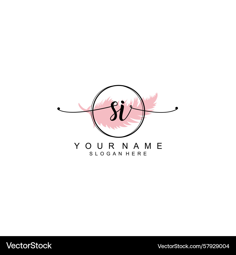Handwriting logo concepts with initial si Vector Image