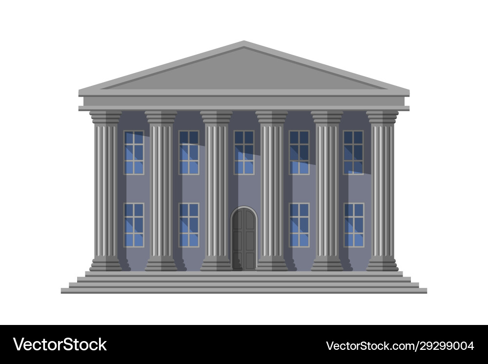 Retro Public Building with Columns vector image