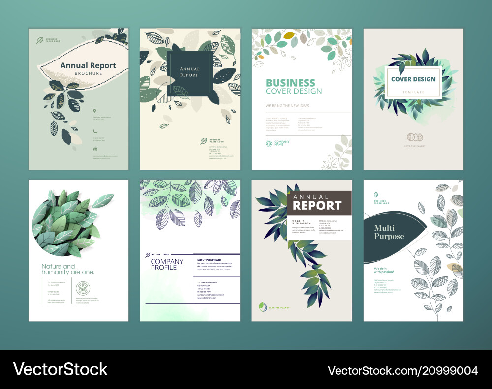 Set of brochure and annual report vector image