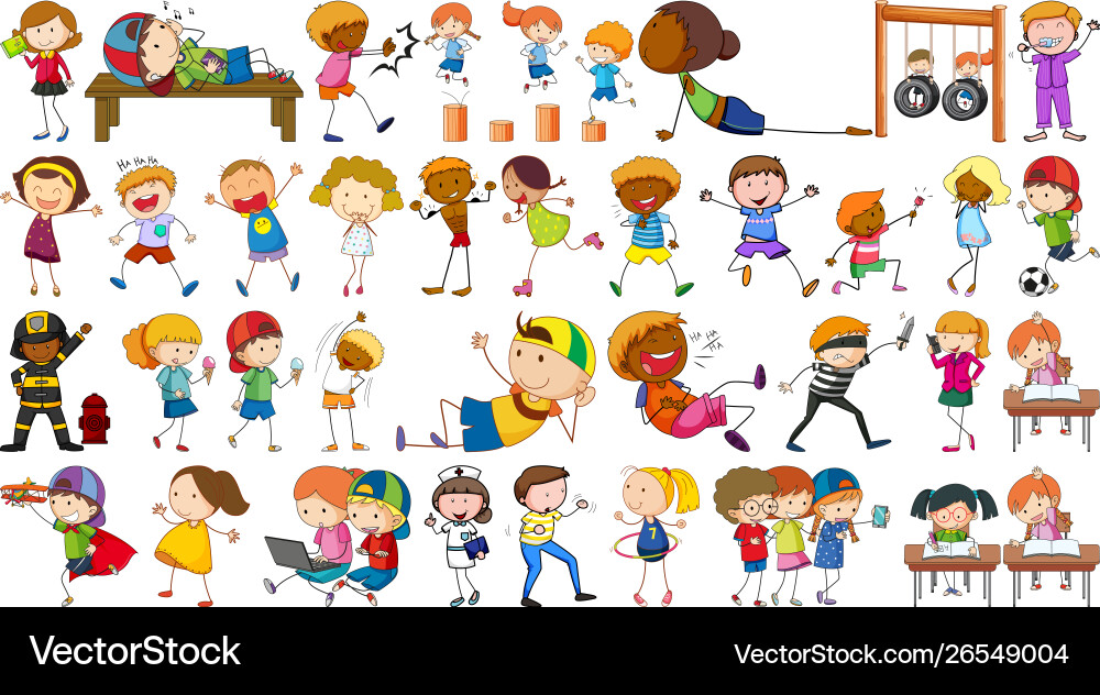 Set simple characters Vector Image
