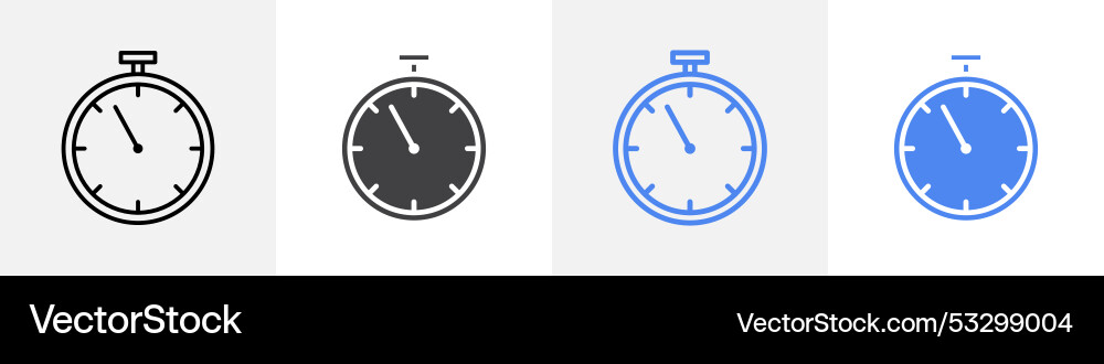 Timer icon set use for web ui or app vector image