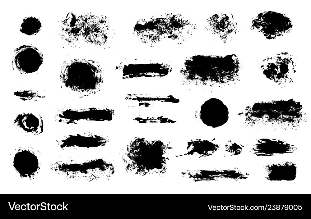Brush strokes set painted isolated objects Brush strokes set painted isolated objects vector image