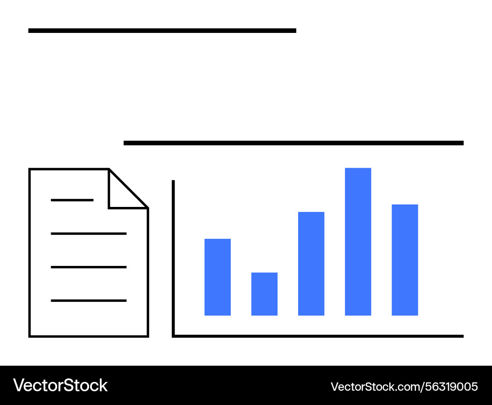 Data Analysis Report with Chart Vector Image