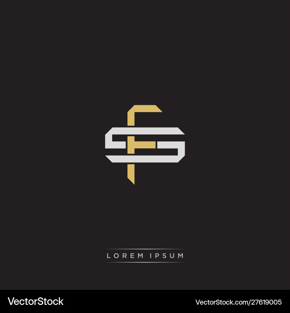 Overlapping FS Monogram Logo Vector Image