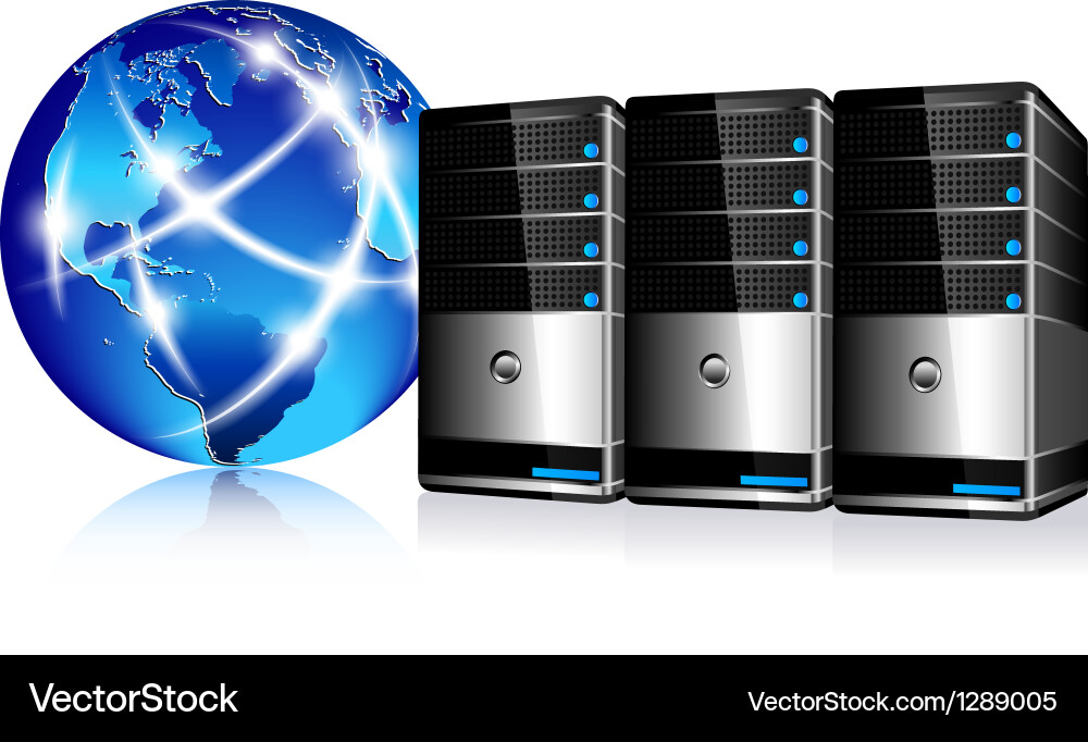 Server Network Communication Globe vector image