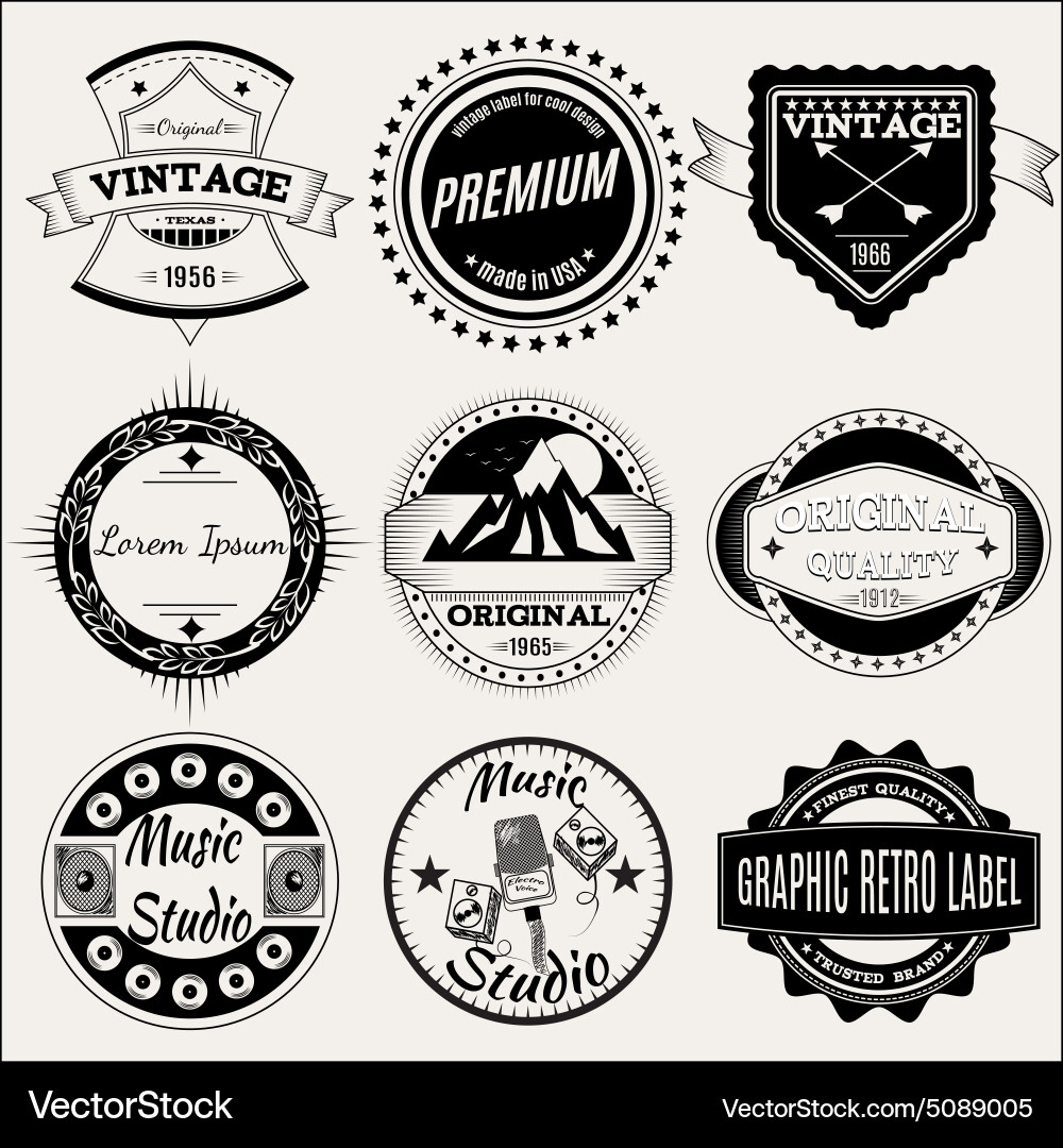 Set of retro labels for design Vector Image