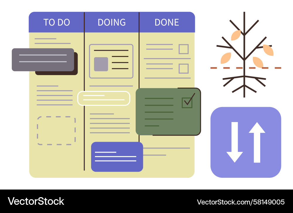 Task Management Workflow Board Vector Image