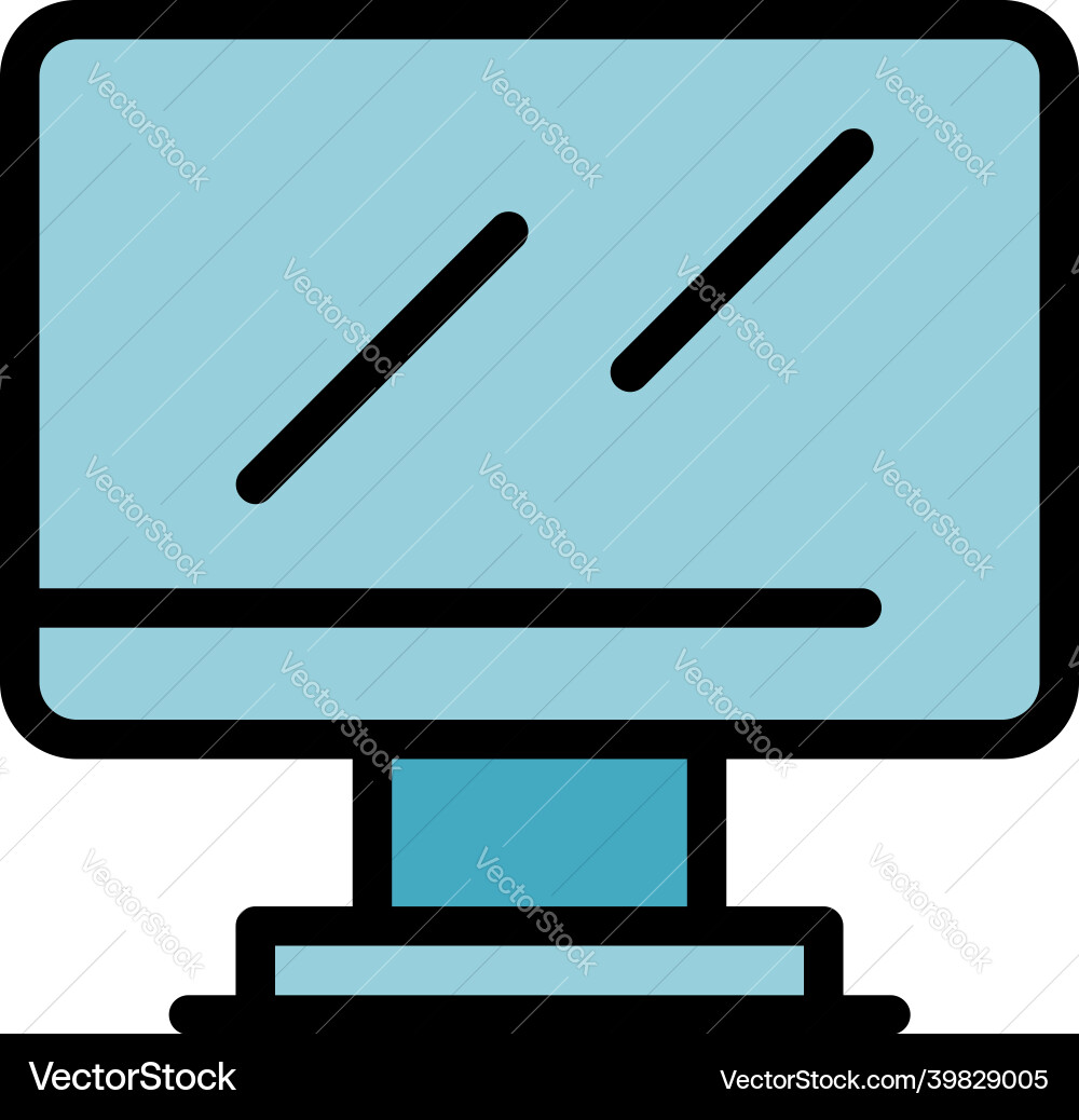 Tft monitor interface icon color outline Tft monitor interface icon color outline vector image