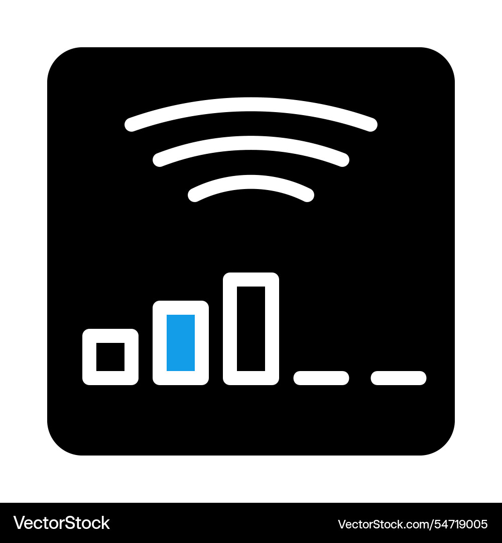 Wireless signal strength icon concept of network Wireless signal strength icon concept of network vector image