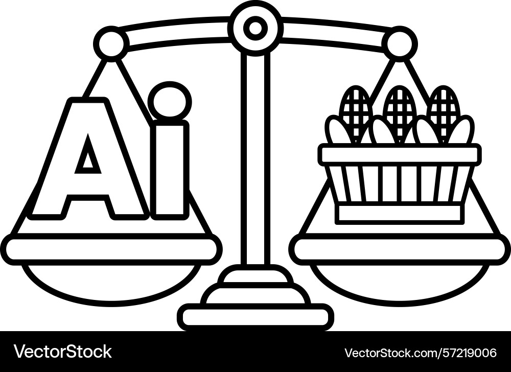 A scale with the letters ai on one side vector image
