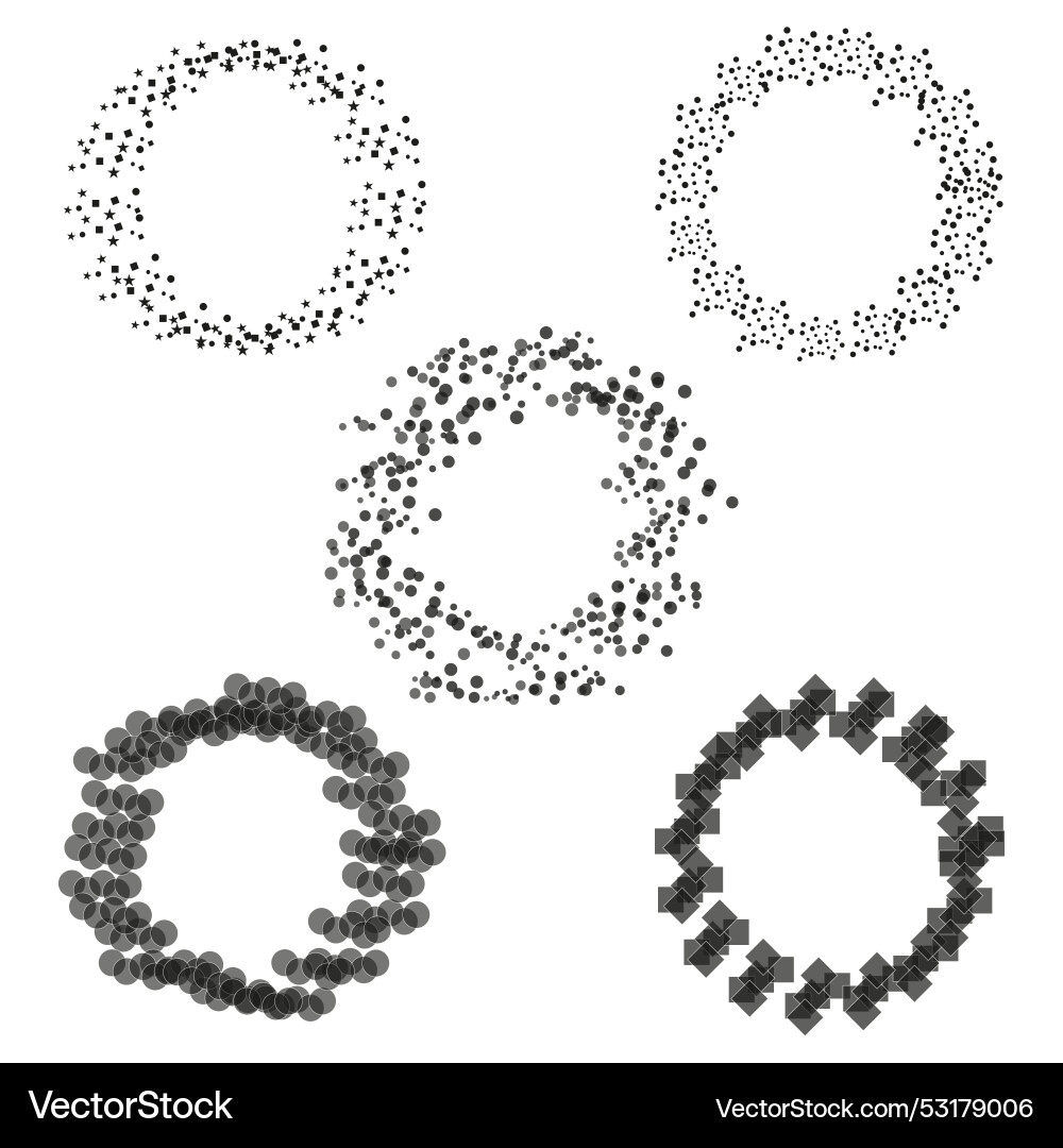 Abstract circular frames geometric patterns dots Vector Image