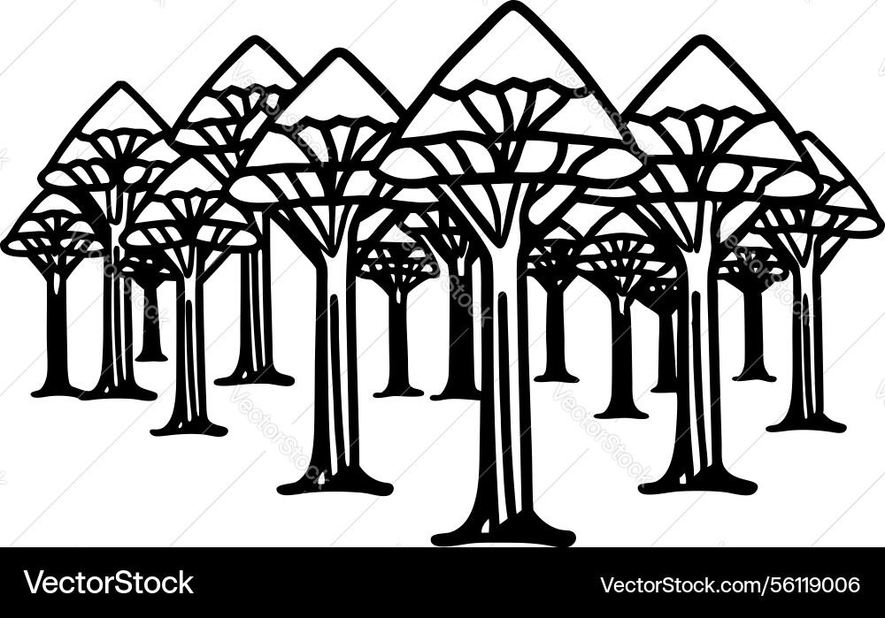 Abstract tree pattern design with geometric Vector Image