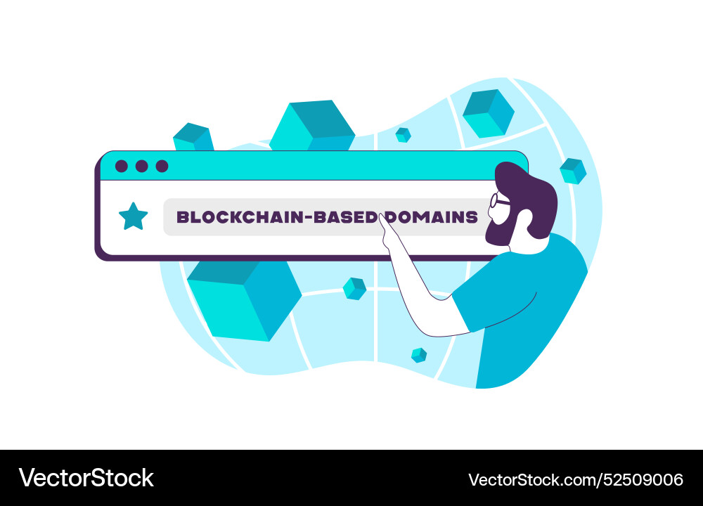 Blockchain-based domains - decentralized web Blockchain-based domains - decentralized web vector image