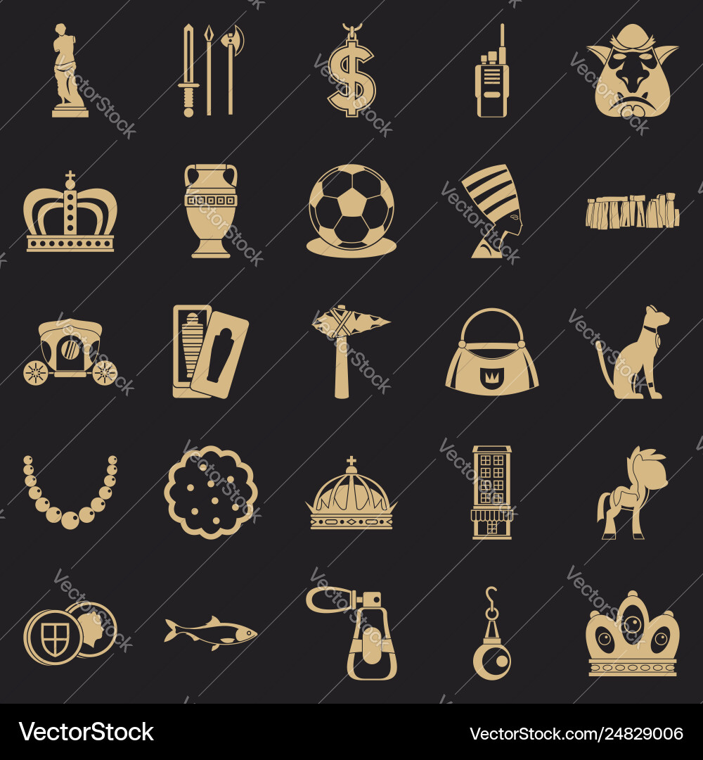 Crown icons set simple style Crown icons set simple style vector image