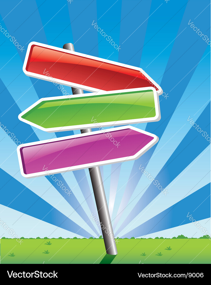 Directional Pointer Sign Vector Image
