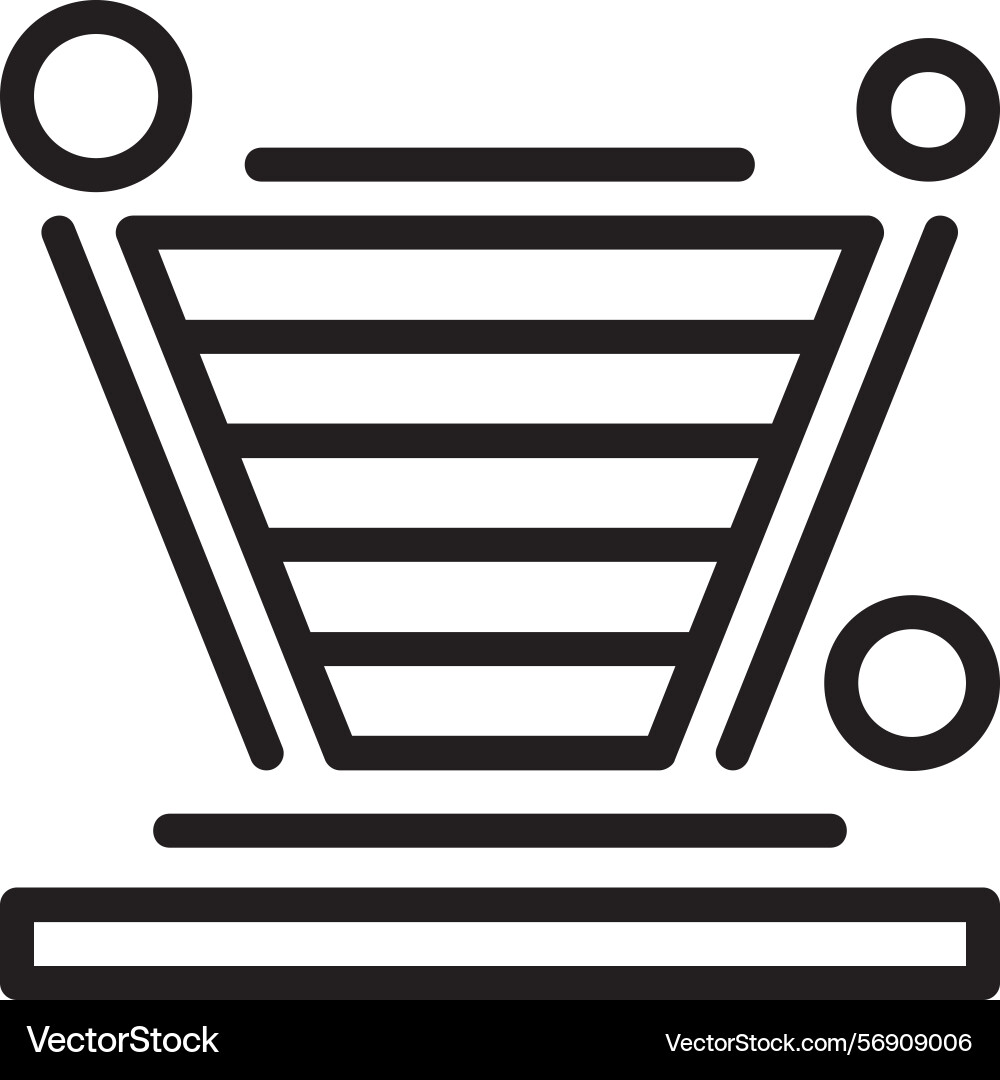 Funnel chart linear style icon design vector image