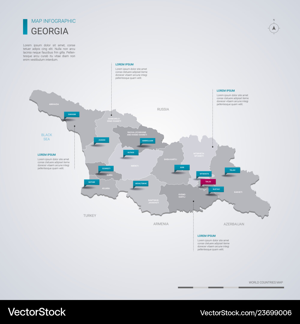 Georgien Karte mit Infografik-Elemente Zeiger Georgien Karte mit Infografik-Elemente Zeiger vektorbild