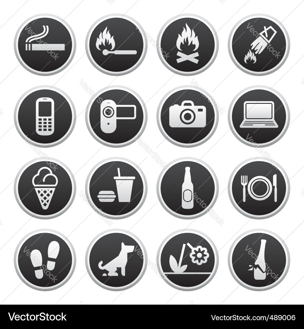 Prohibited Signs Collection Vector Image