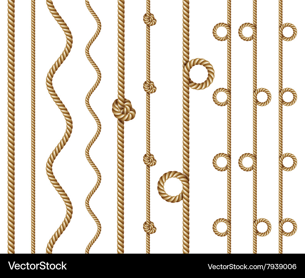 Rope Border Collection Royalty Free Vector Image