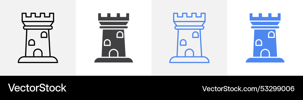 Turm-Icon-Set Verwendung für Web-ui oder App vektorbild