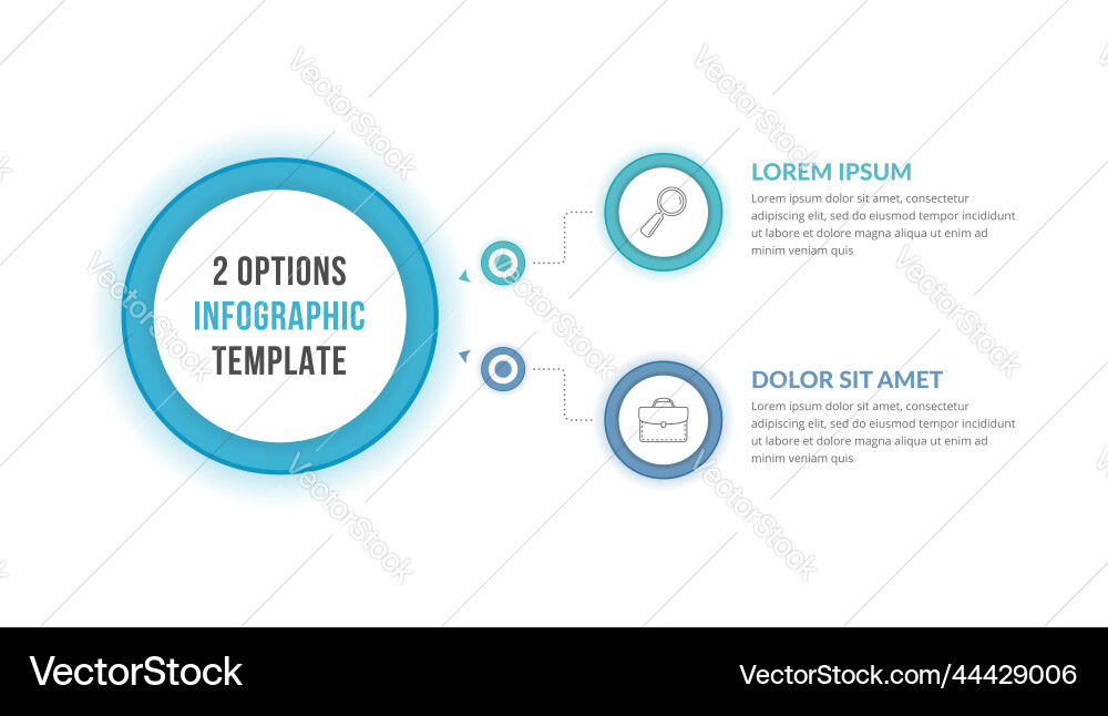 Two Step Workflow Infographic Template Vector Image