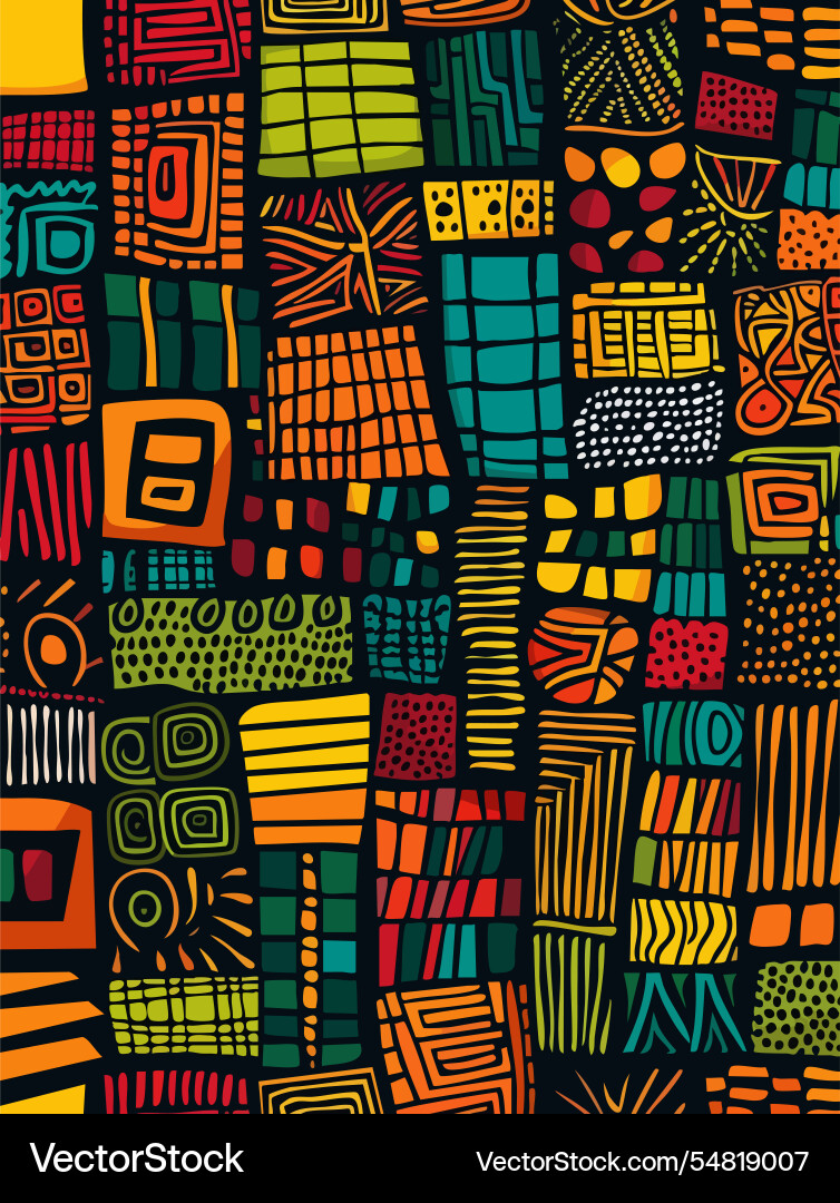 Abstract pattern with elements of african style vector image
