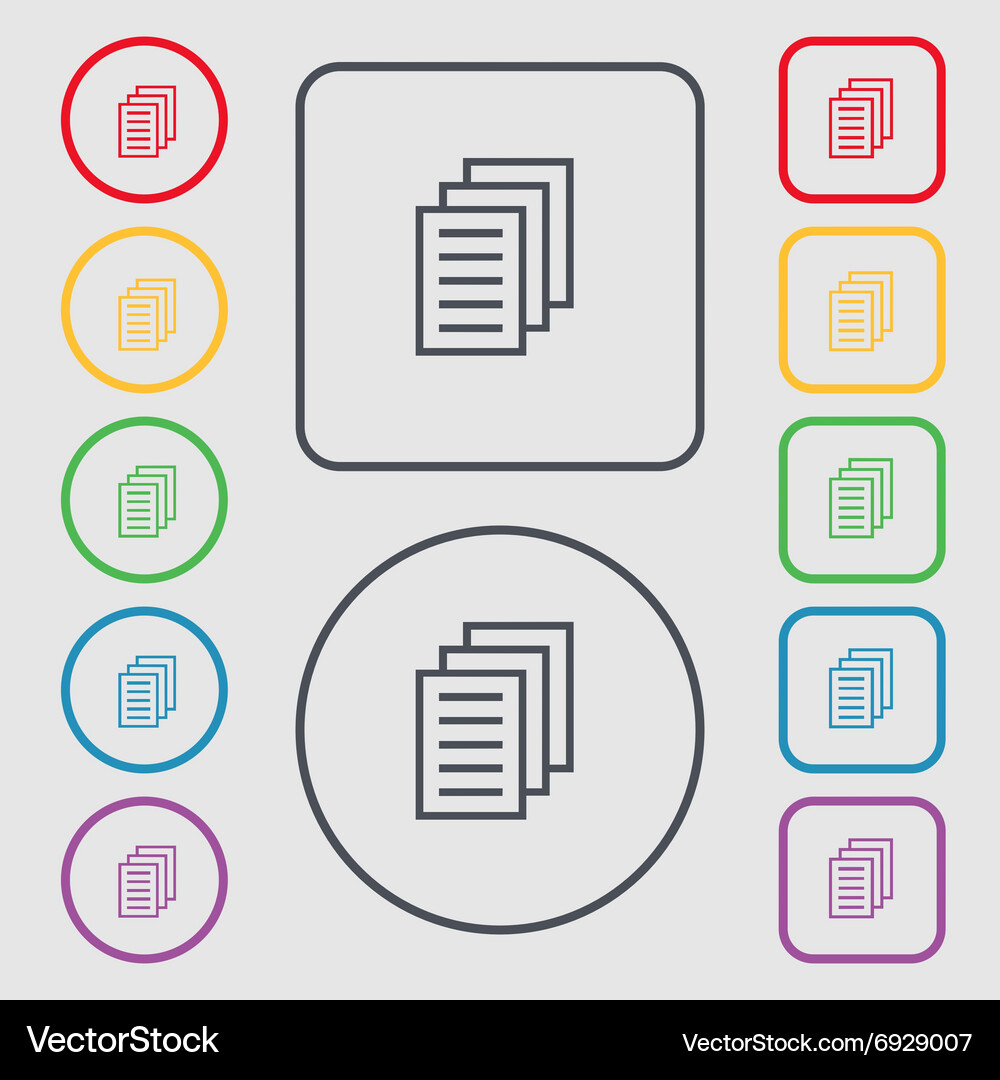 Copy file duplicate document icon sign symbol Vector Image
