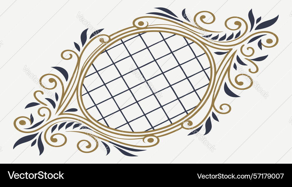 Decorative oval frame with patterned inlay vector image
