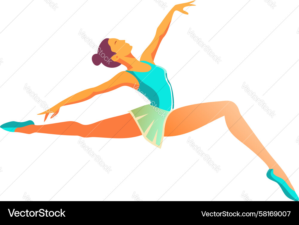 Dynamic Dancer in Split Pose Vector Image