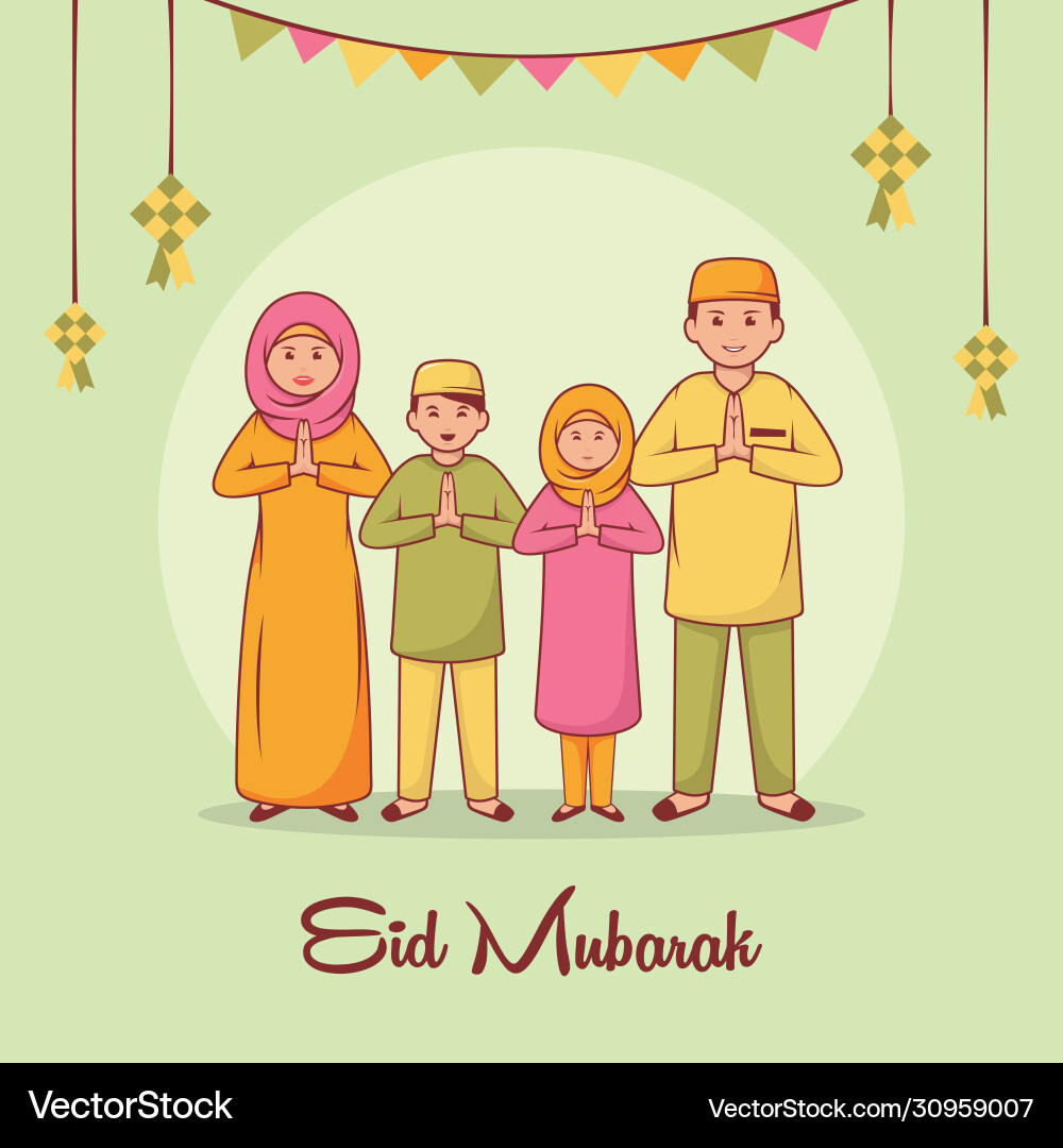 Eid mubarak vector image