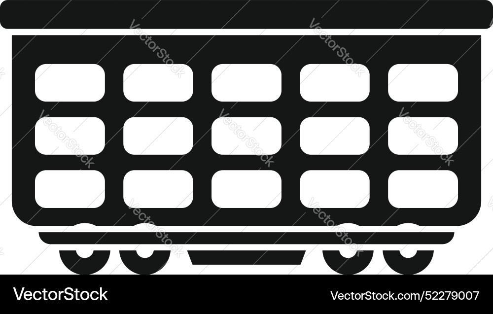 Empty open wagon train car standing on rails Empty open wagon train car standing on rails vector image