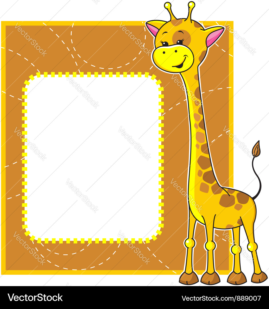 Frame with giraffe Vector Image