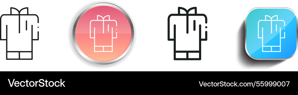 Kurta icon thin linear regular and button style Kurta icon thin linear regular and button style Vector Image