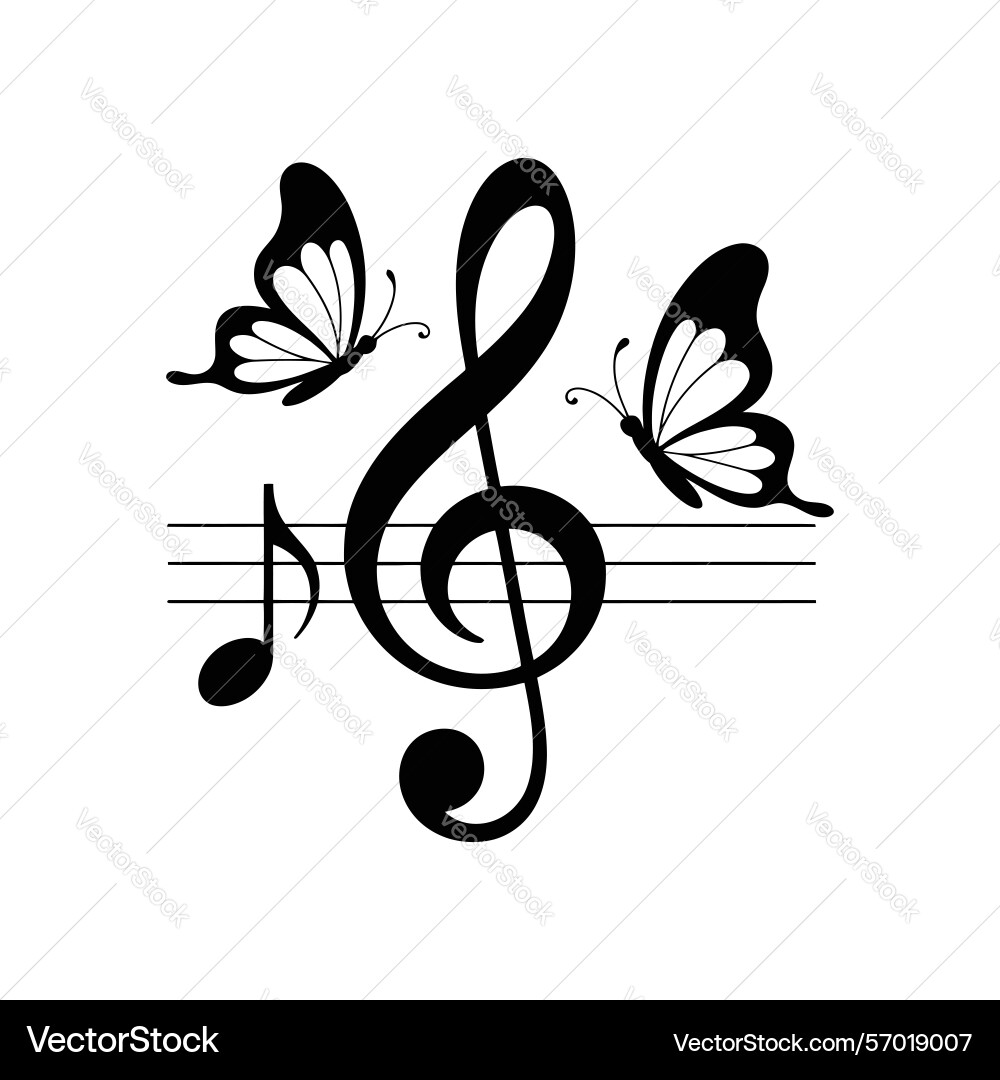 Butterfly Tattoos with Music Notes