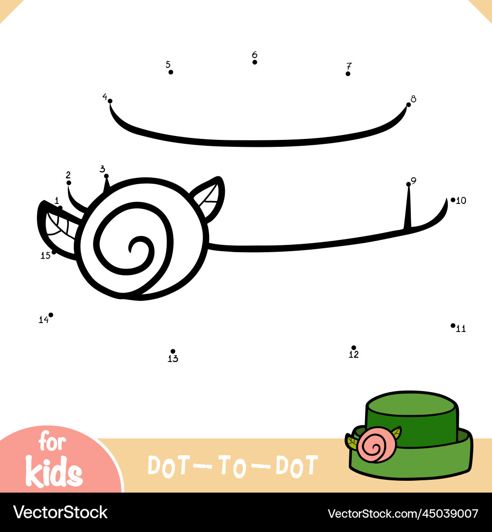 Numbers Dot to Dot Game - Brim Hat Vector Image