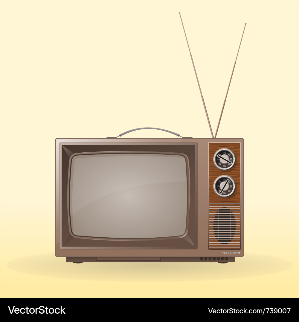 Old retro tv Royalty Free Vector Image - VectorStock