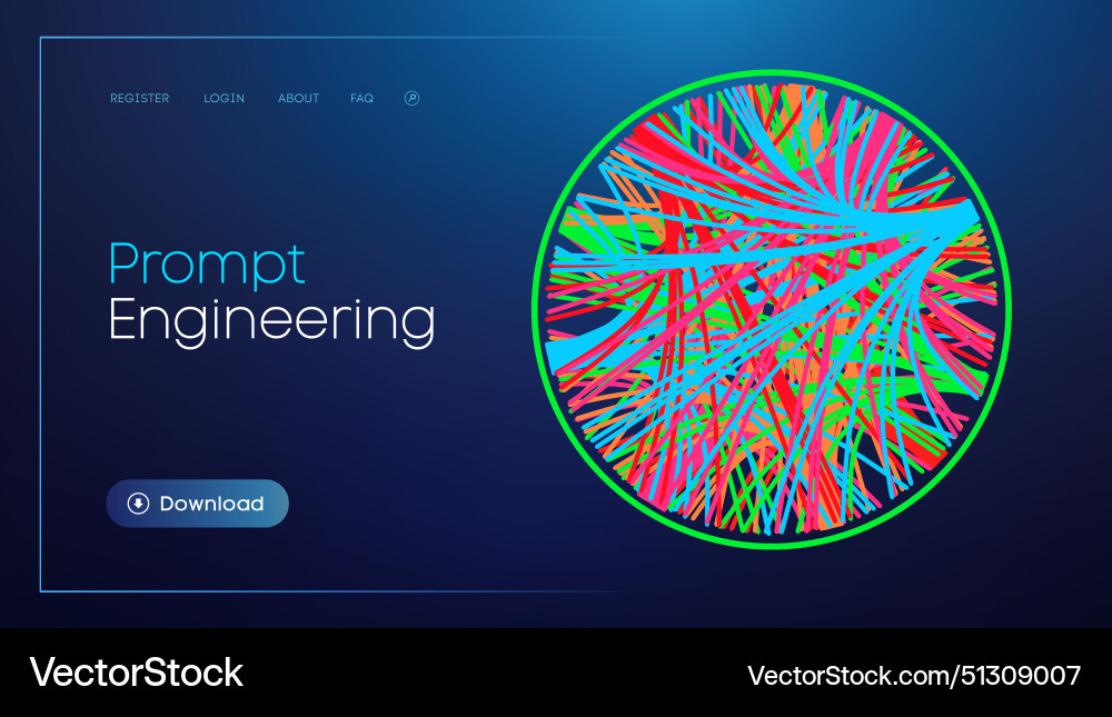 Prompt engineering ai und Datenvisualisierung vektorbild