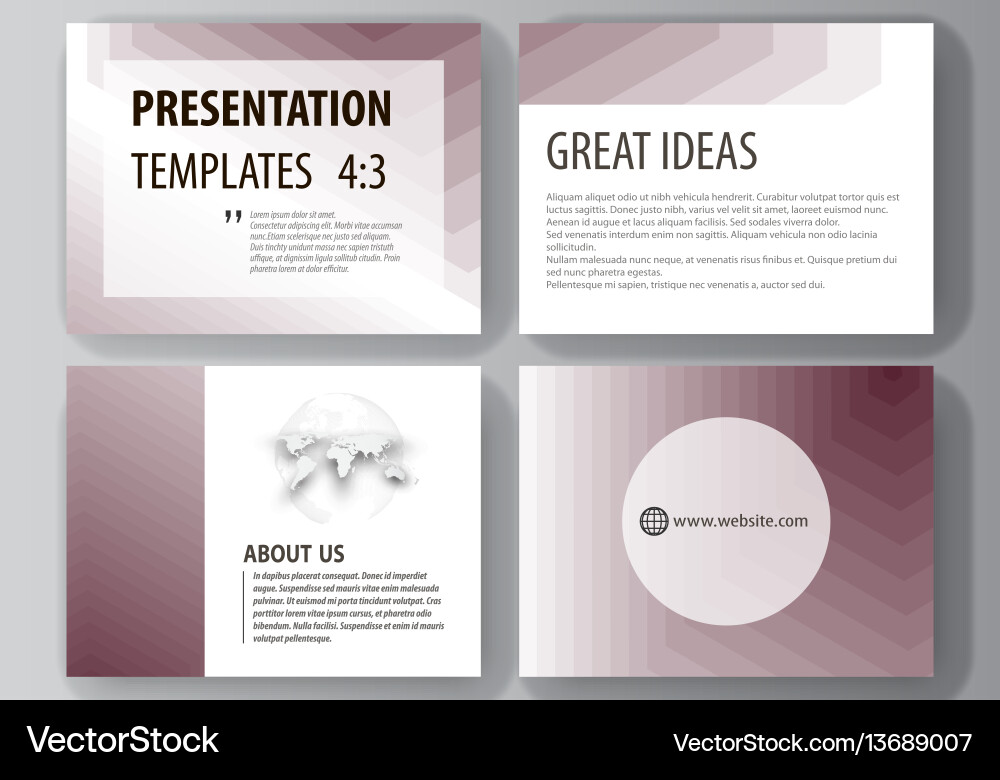 Set of business templates for presentation slides Set of business templates for presentation slides vector image