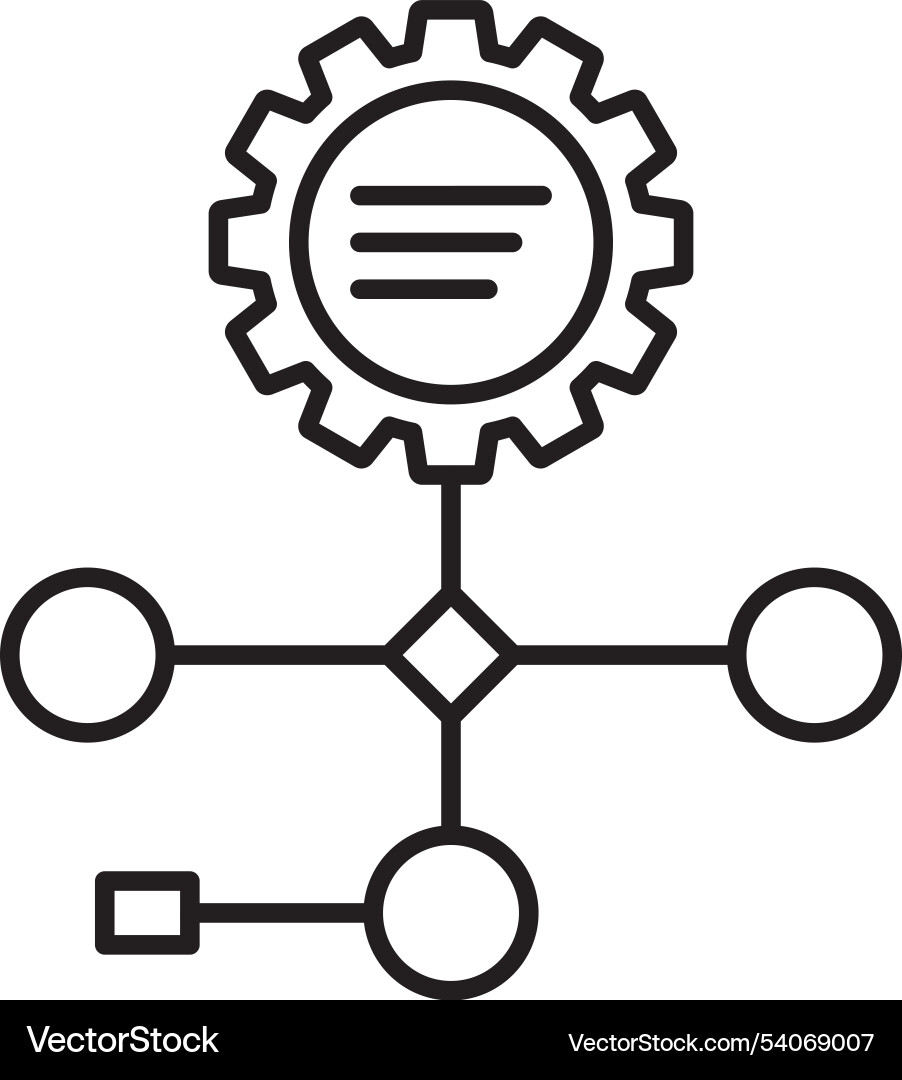 Workflow line icon design Vector Image