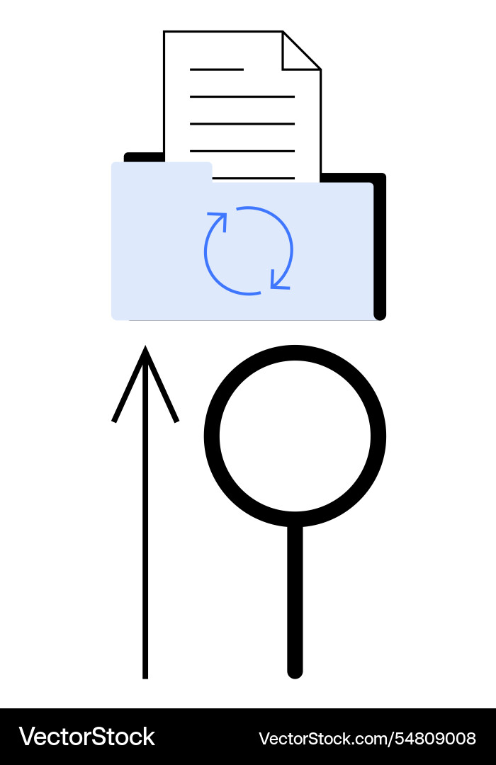 Document with refresh symbol arrow pointing up Document with refresh symbol arrow pointing up vector image
