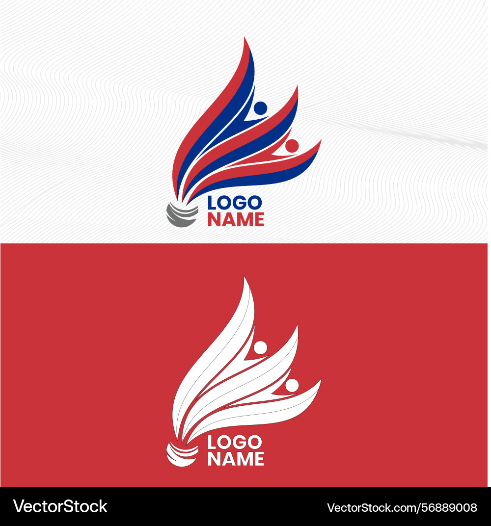 Dynamic red and blue abstract logo design with mod Vector Image