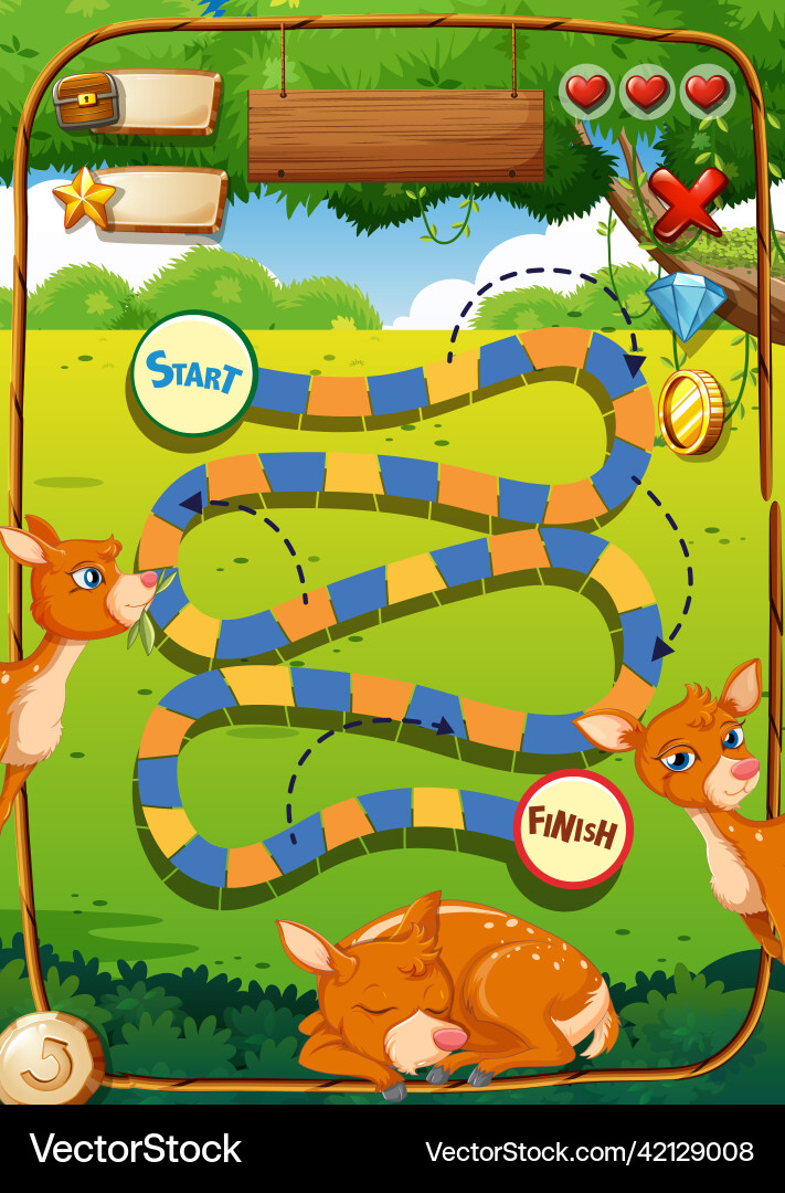 Game design with deers in background Game design with deers in background vector image