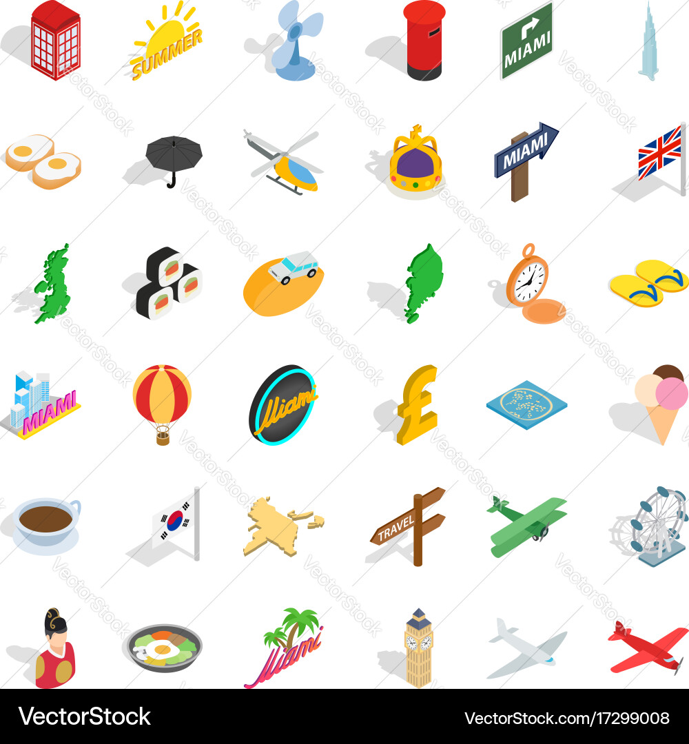 Guide icons set isometric style Vector Image