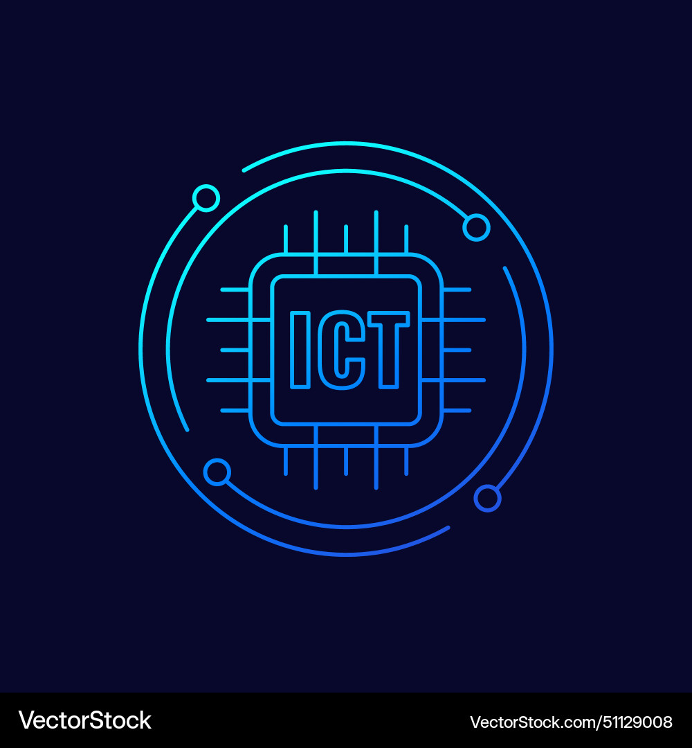 Ict icon linear design vector image